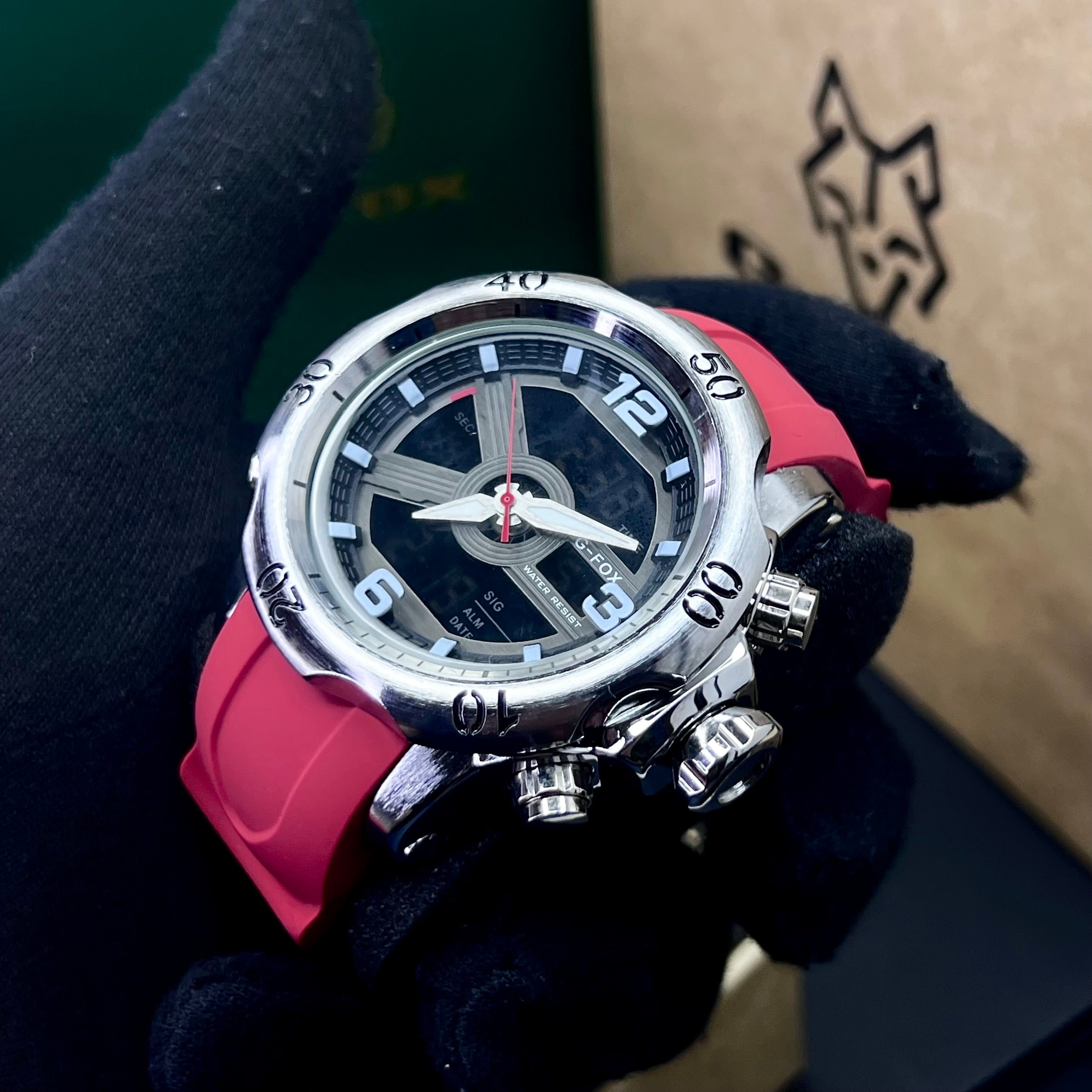 G FOX ORIGINAL DOBLE HORA POR INVICTA SUMERGIBLE PARA HOMBRE REF-1976G1-R