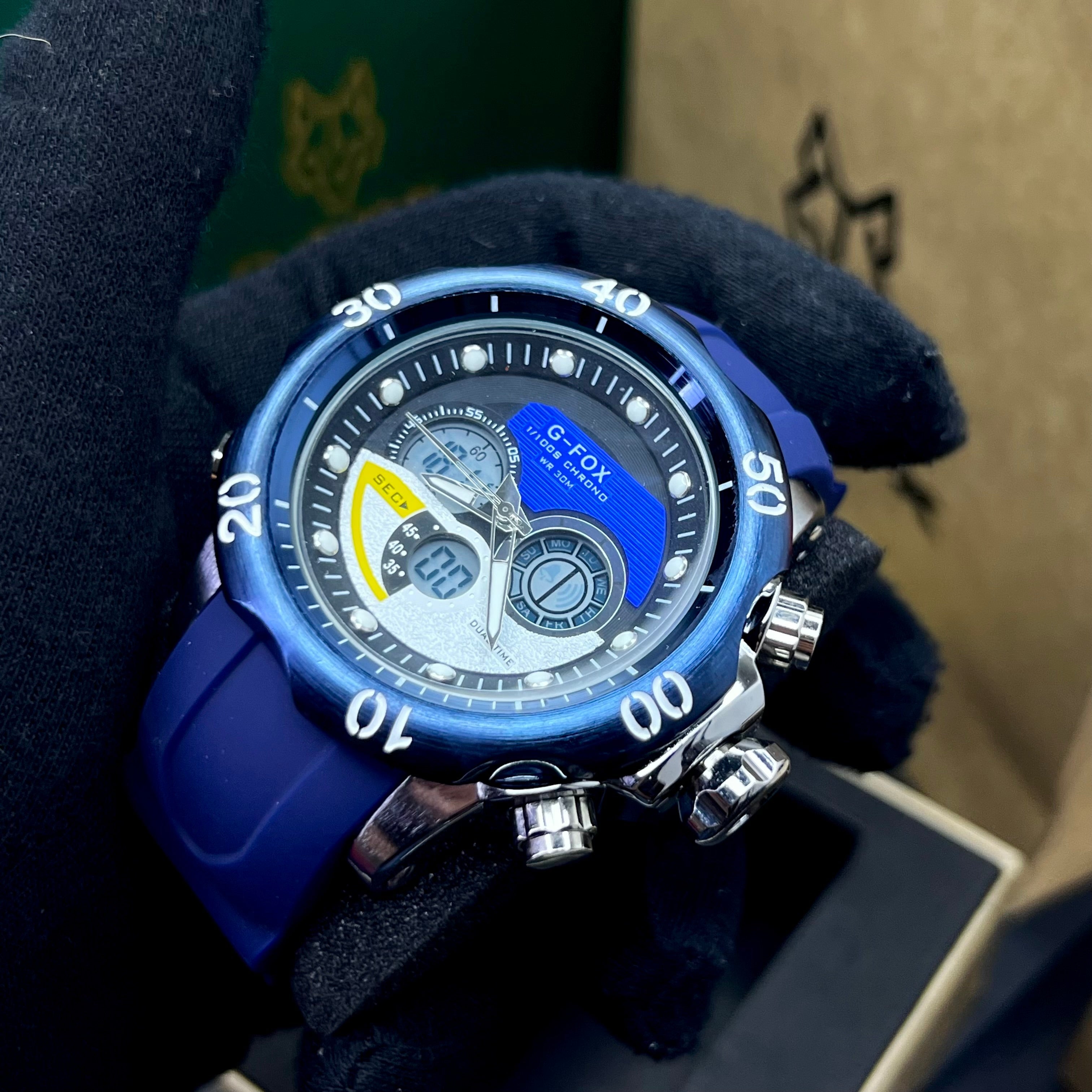 G FOX ORIGINAL DOBLE HORA POR INVICTA SUMERGIBLE PARA HOMBRE REF-1976G2-AO
