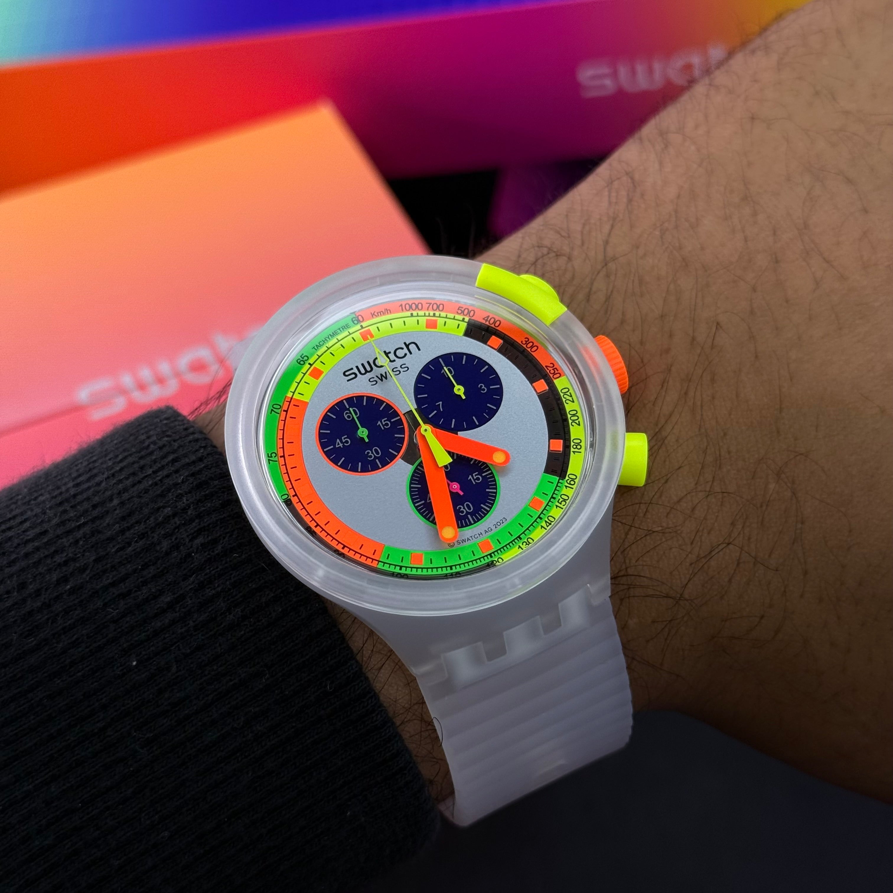 SWATCH ORIGINAL LUXURY NEON JELLY PARA HOMBRE REF SCK104