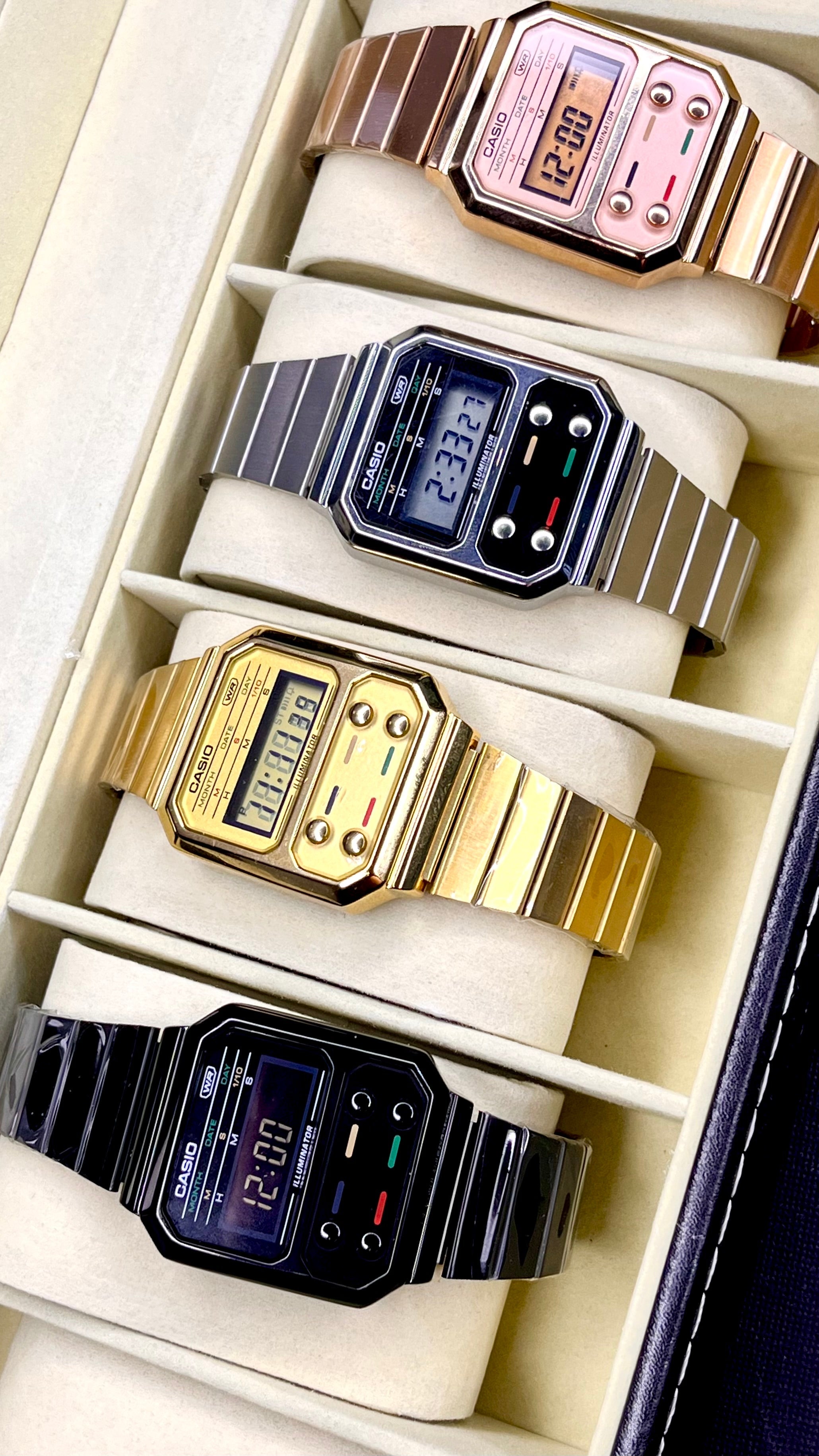 CASIO UNISEX RETRO VINTAGE A-1000-DORADO