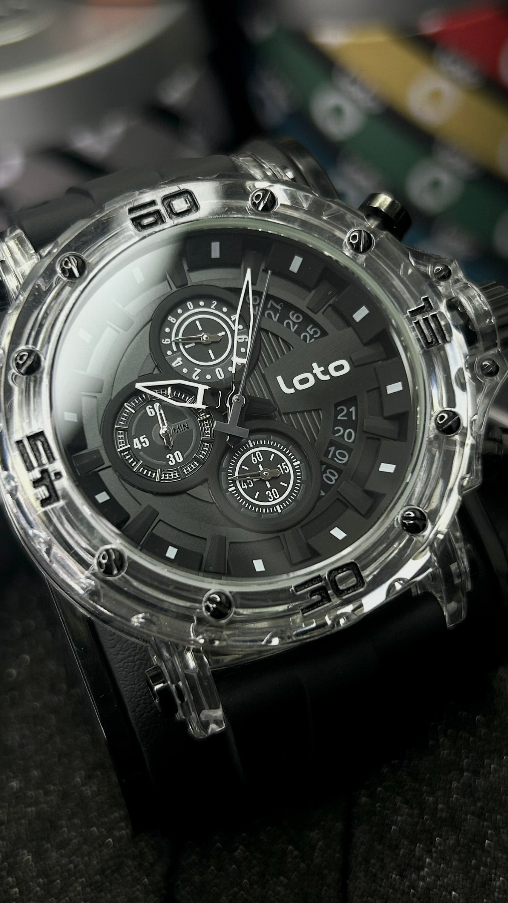 LOTO ORIGINAL TRANSPARENTE CRONOGRAFO REF-LT2433-N