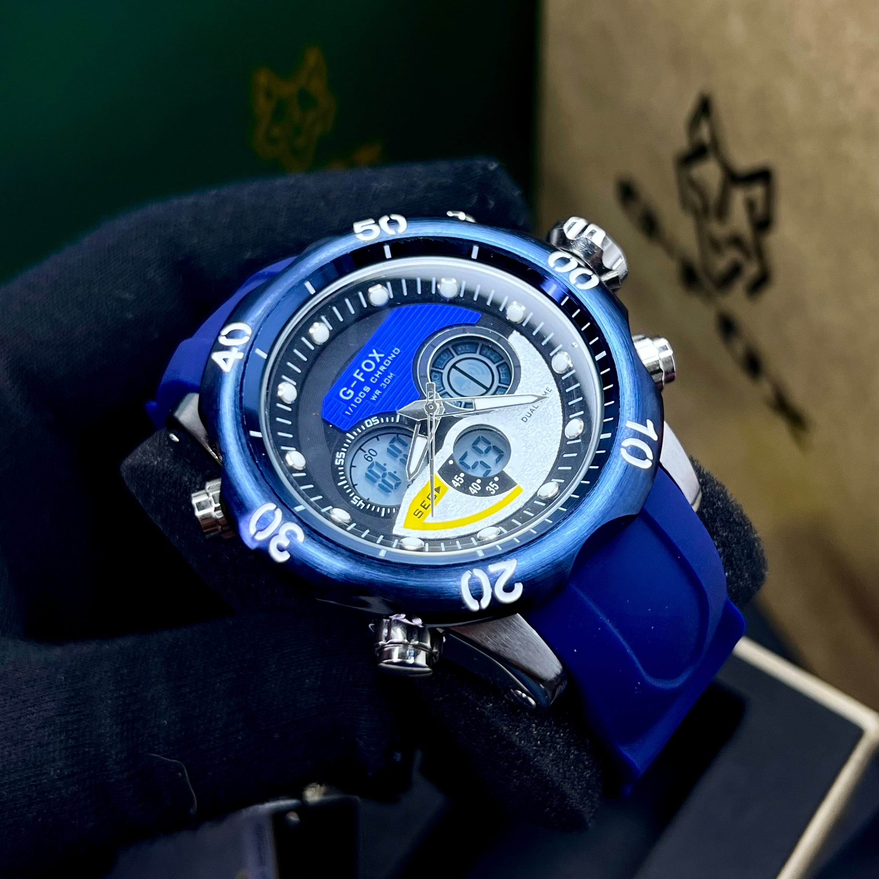 G FOX ORIGINAL DOBLE HORA POR INVICTA SUMERGIBLE PARA HOMBRE REF-1976G2-AO