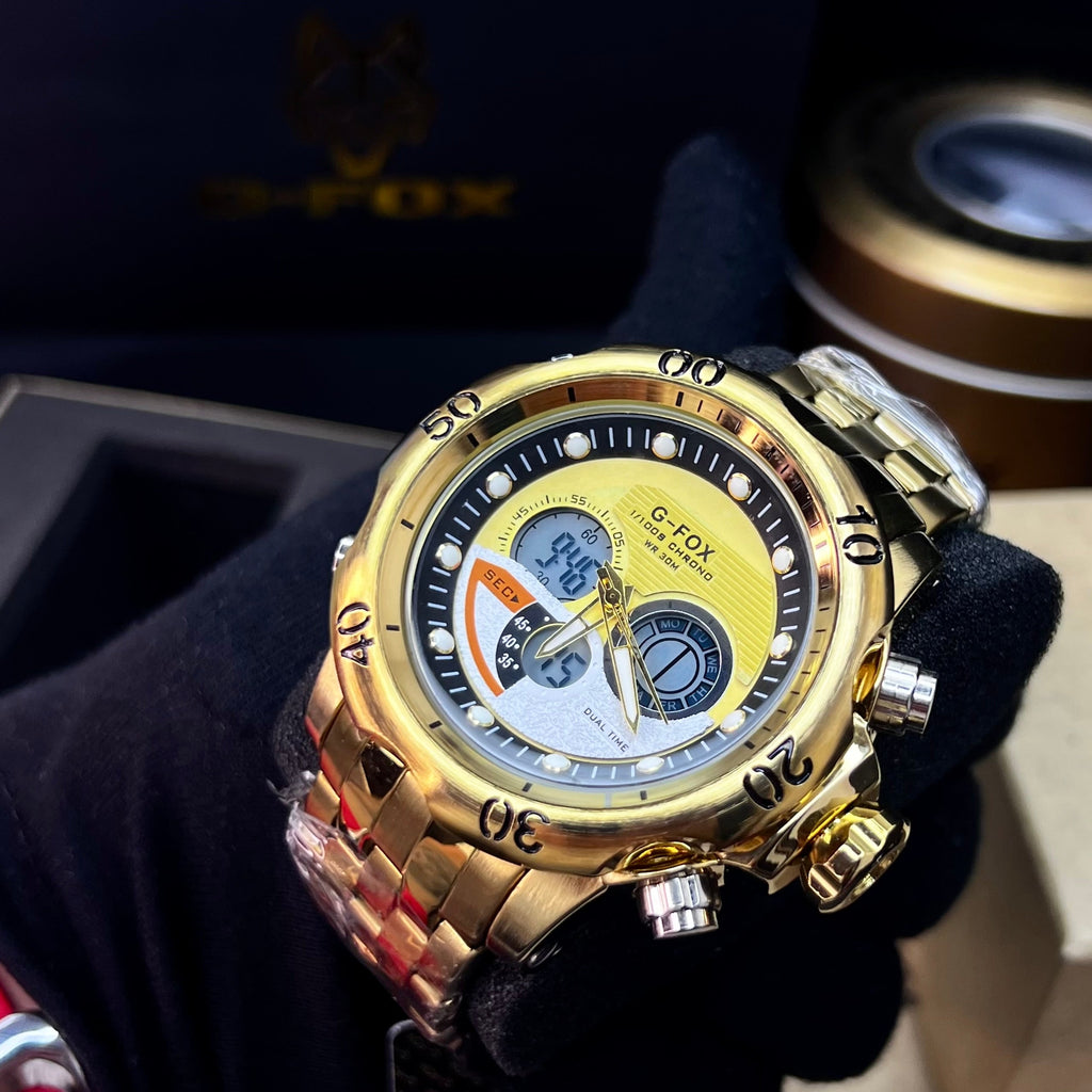 G FOX ORIGINAL DOBLE HORA POR INVICTA SUMERGIBLE PARA HOMBRE REF-1976-DD