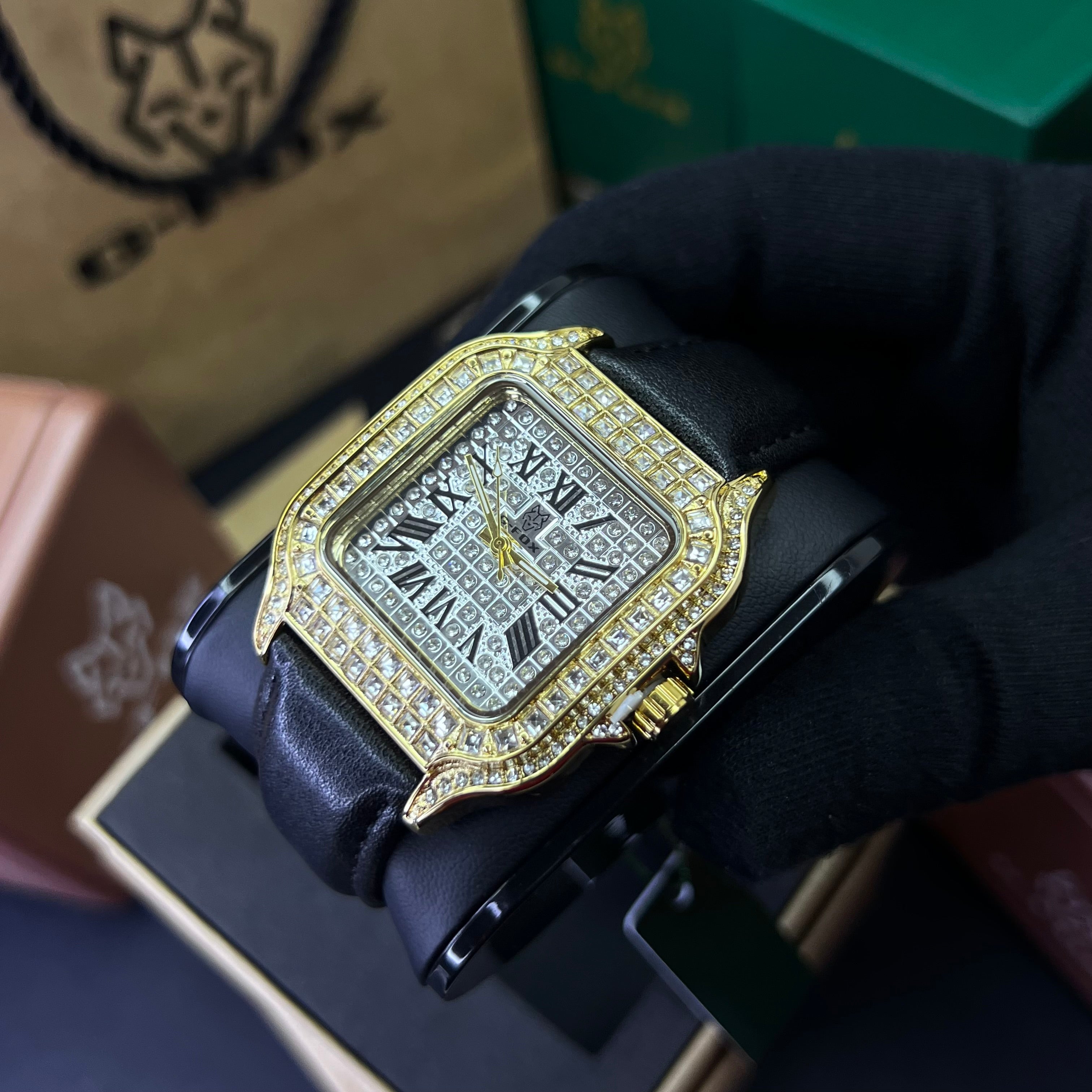 G FOX ORIGINAL x CARTIER PARA UNISEX SUMERGIBLE  REF-SANTOS CUBANO-1264-NB