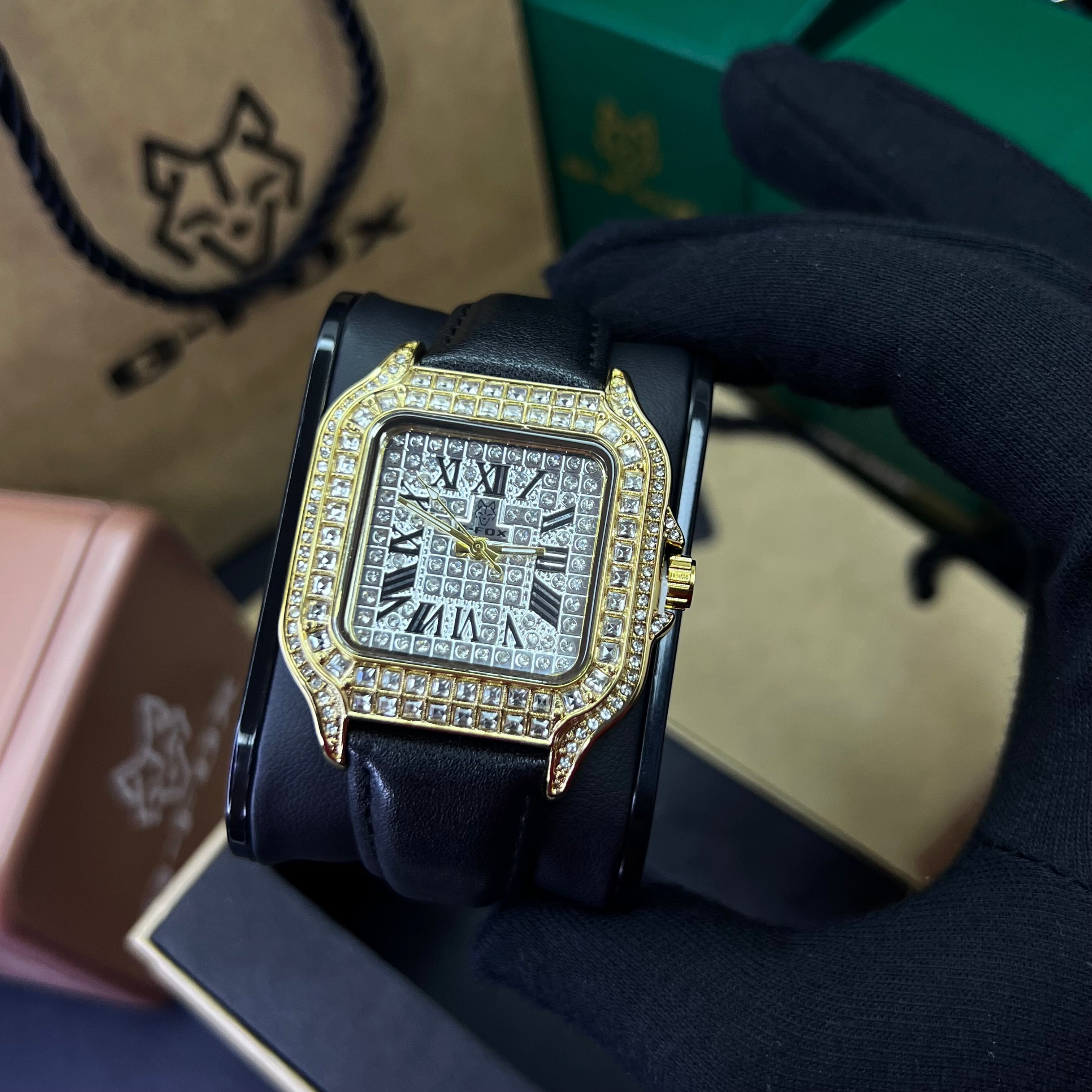 G FOX ORIGINAL x CARTIER PARA UNISEX SUMERGIBLE  REF-SANTOS CUBANO-1264-NB