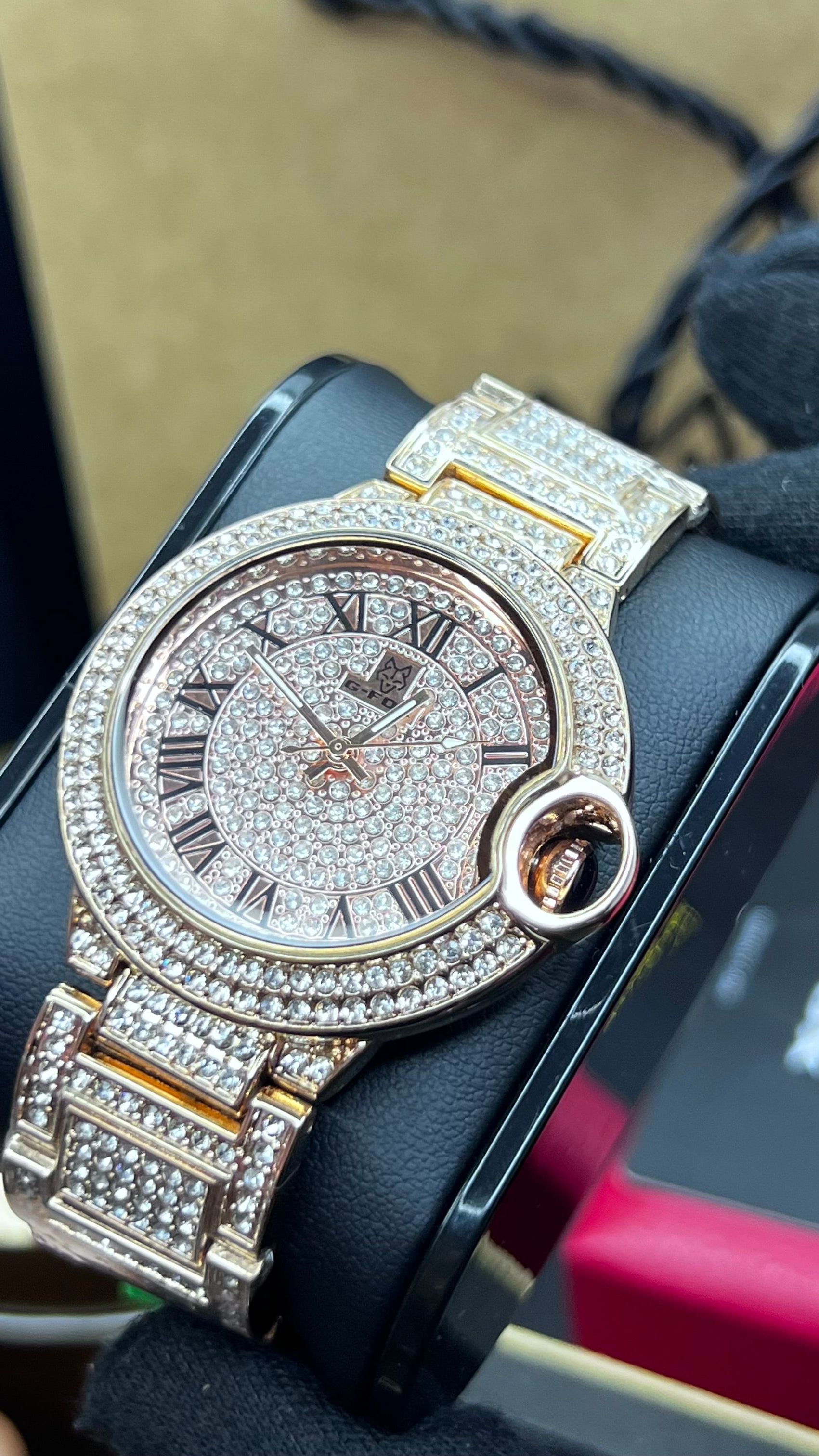 G FOX ORIGINAL x CARTIER PARA DAMA SUMERGIBLE  REF-TORBILLON CUBANO-1251-OR