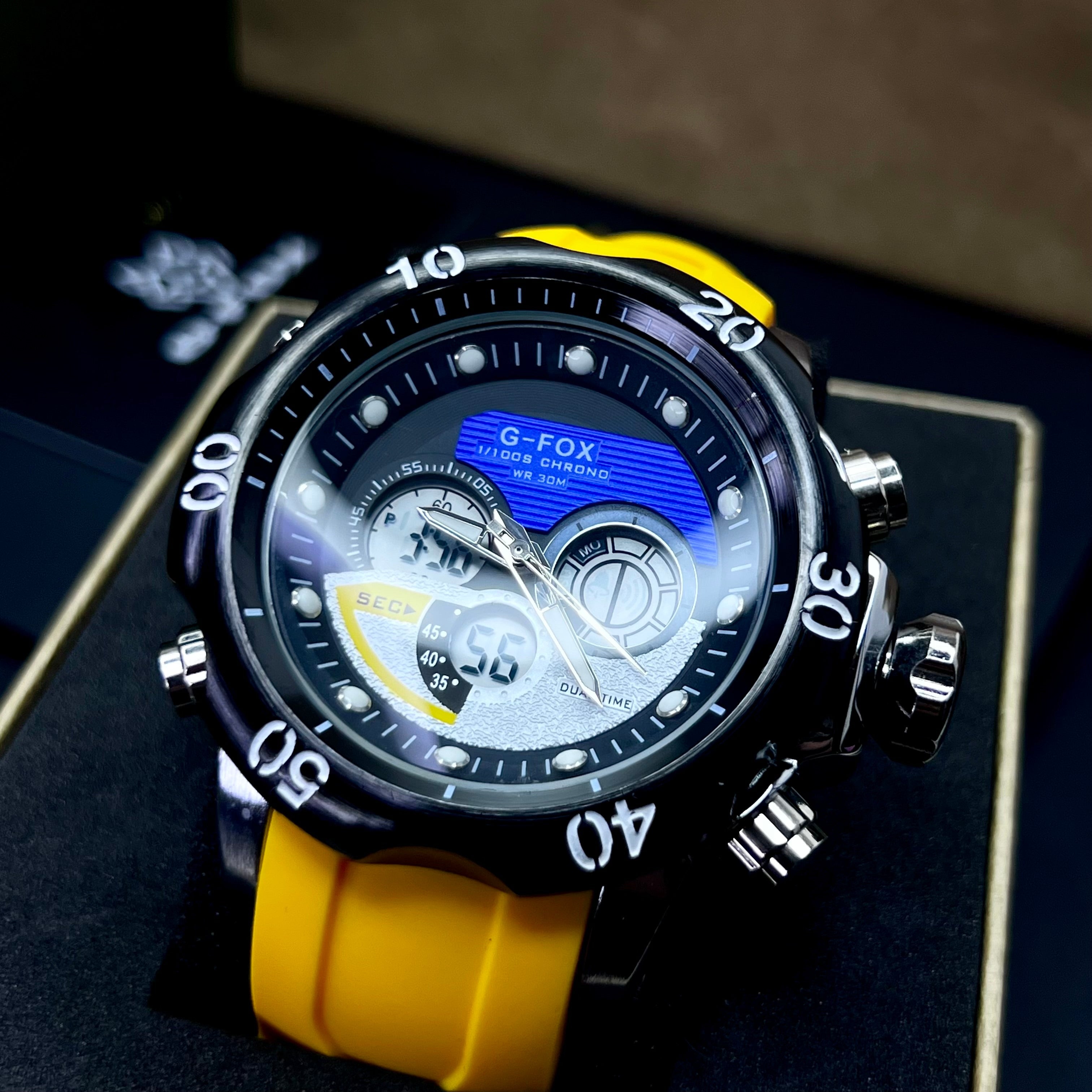G FOX ORIGINAL DOBLE HORA POR INVICTA SUMERGIBLE PARA HOMBRE REF-1976G2-A