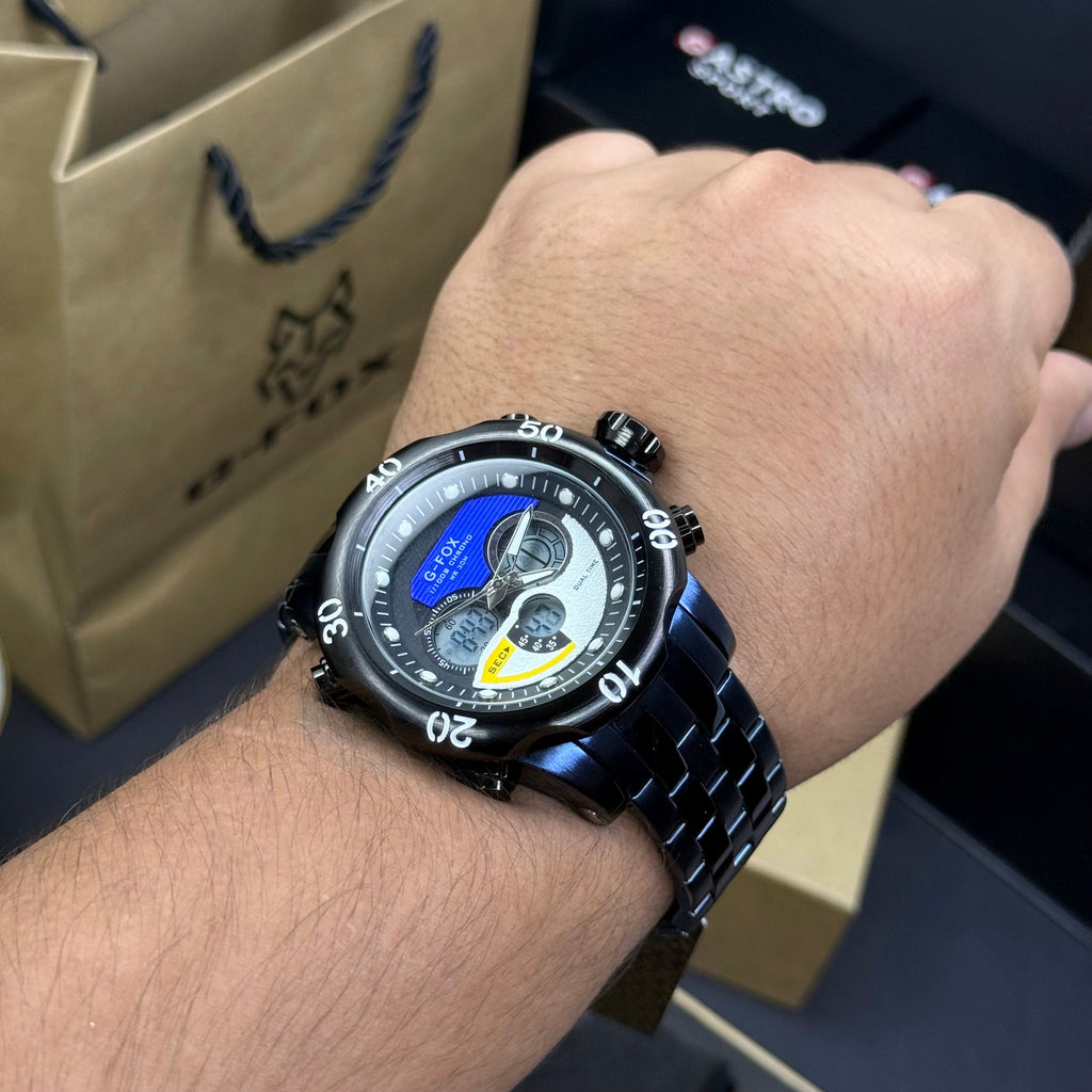 G FOX ORIGINAL DOBLE HORA POR INVICTA SUMERGIBLE PARA HOMBRE REF-1976-NA
