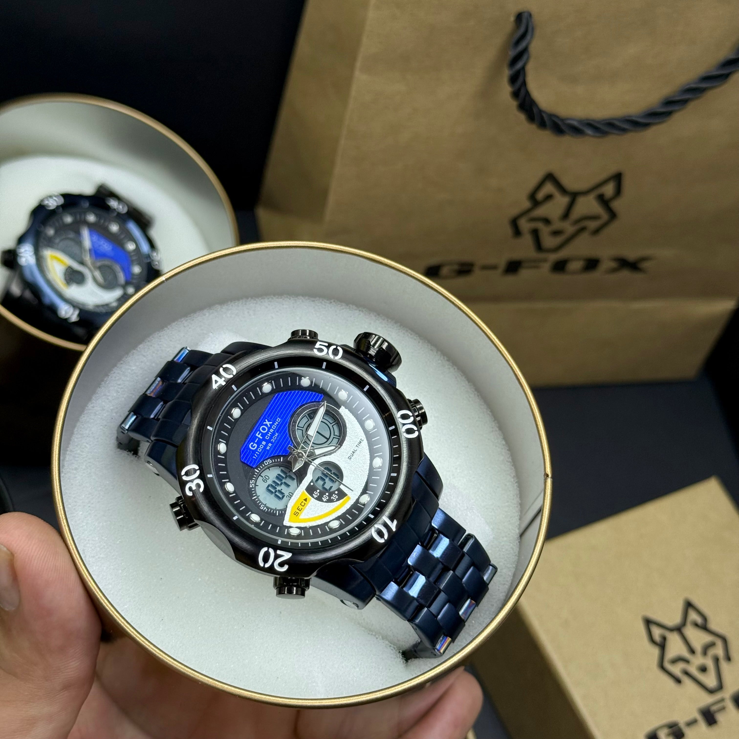 G FOX ORIGINAL DOBLE HORA POR INVICTA SUMERGIBLE PARA HOMBRE REF-1976-A