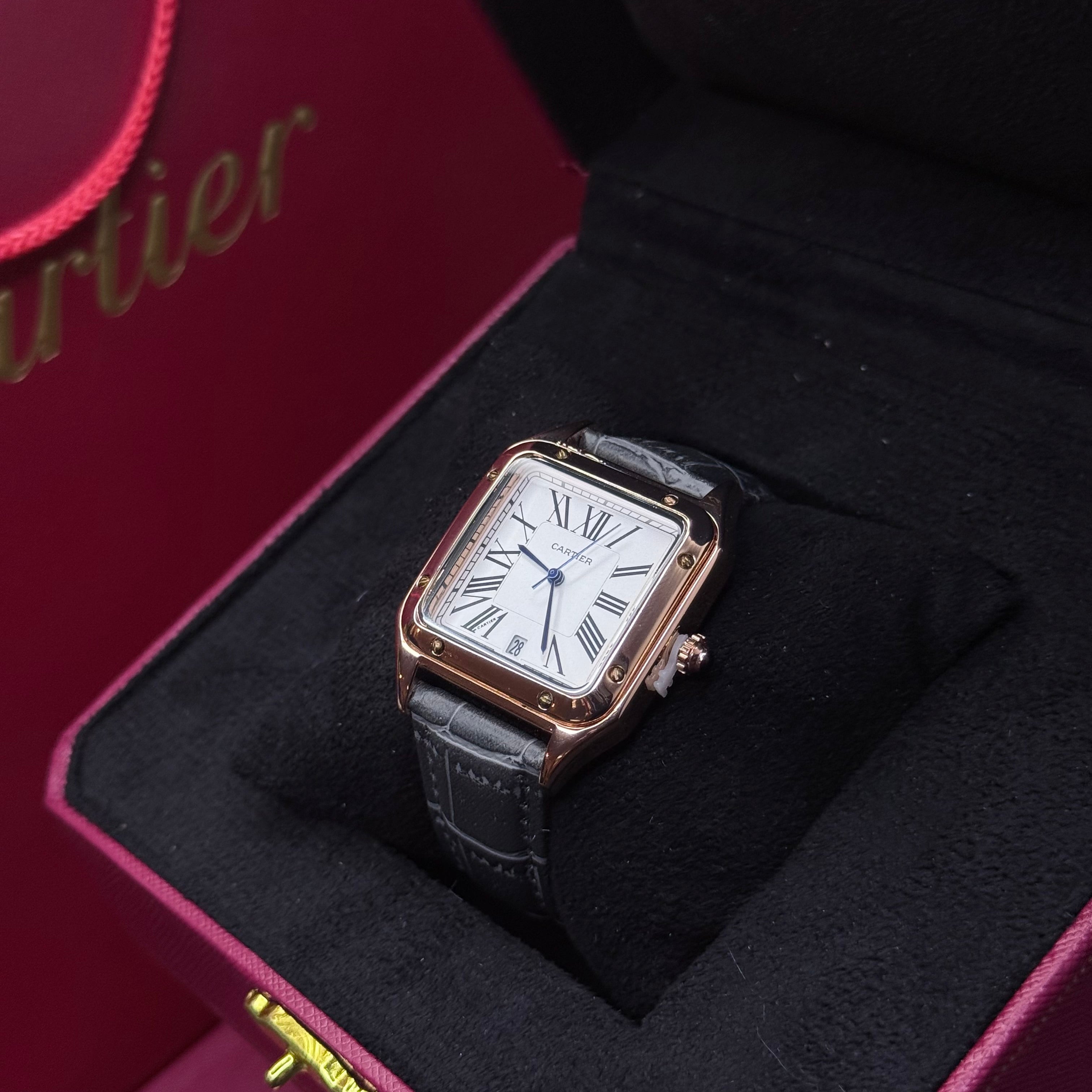 CARTIER SANTOS EN CUERO UNISEX REF GCB