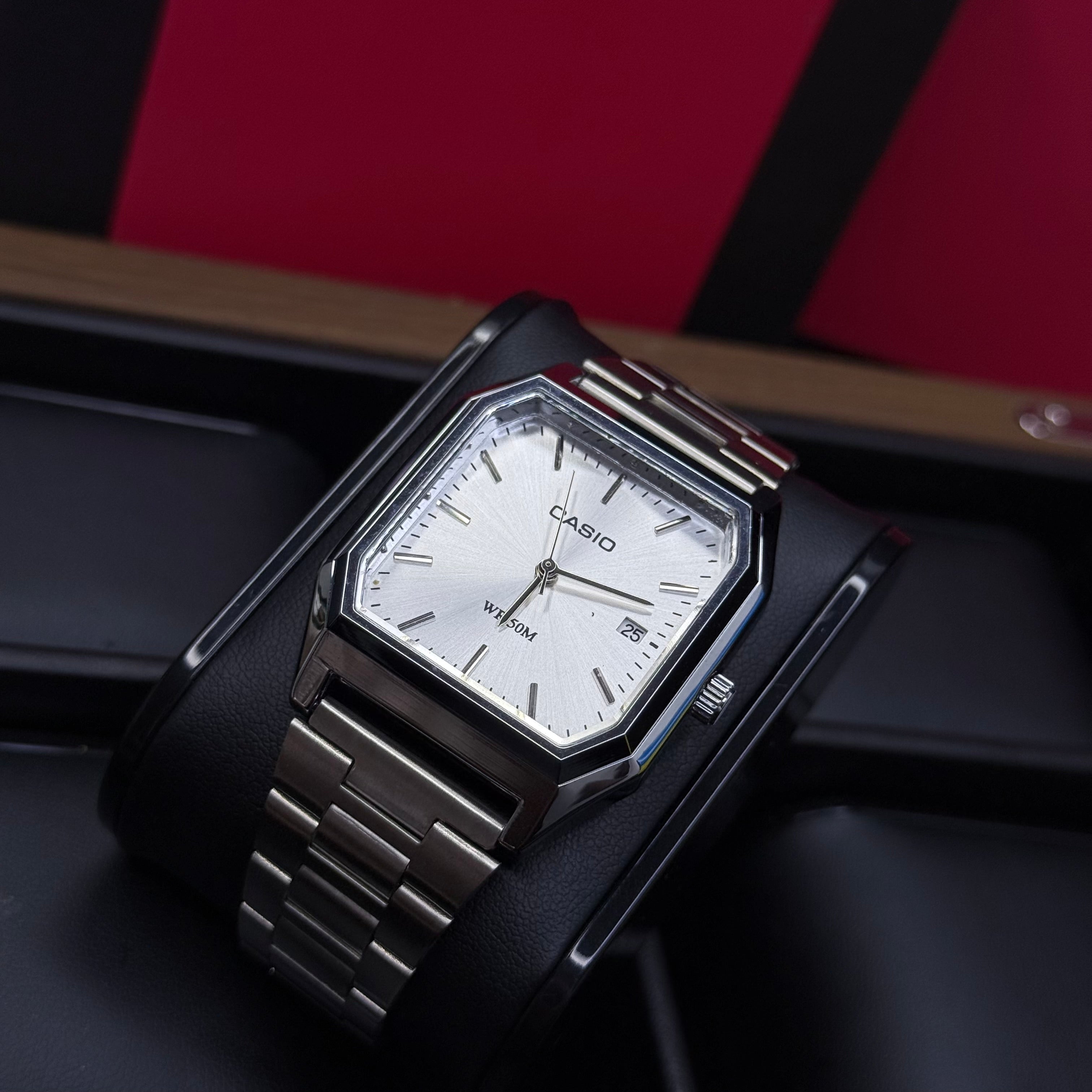 CASIO UNISEX RETRO VINTAGE RECTAGULAR ANALOGO-PB