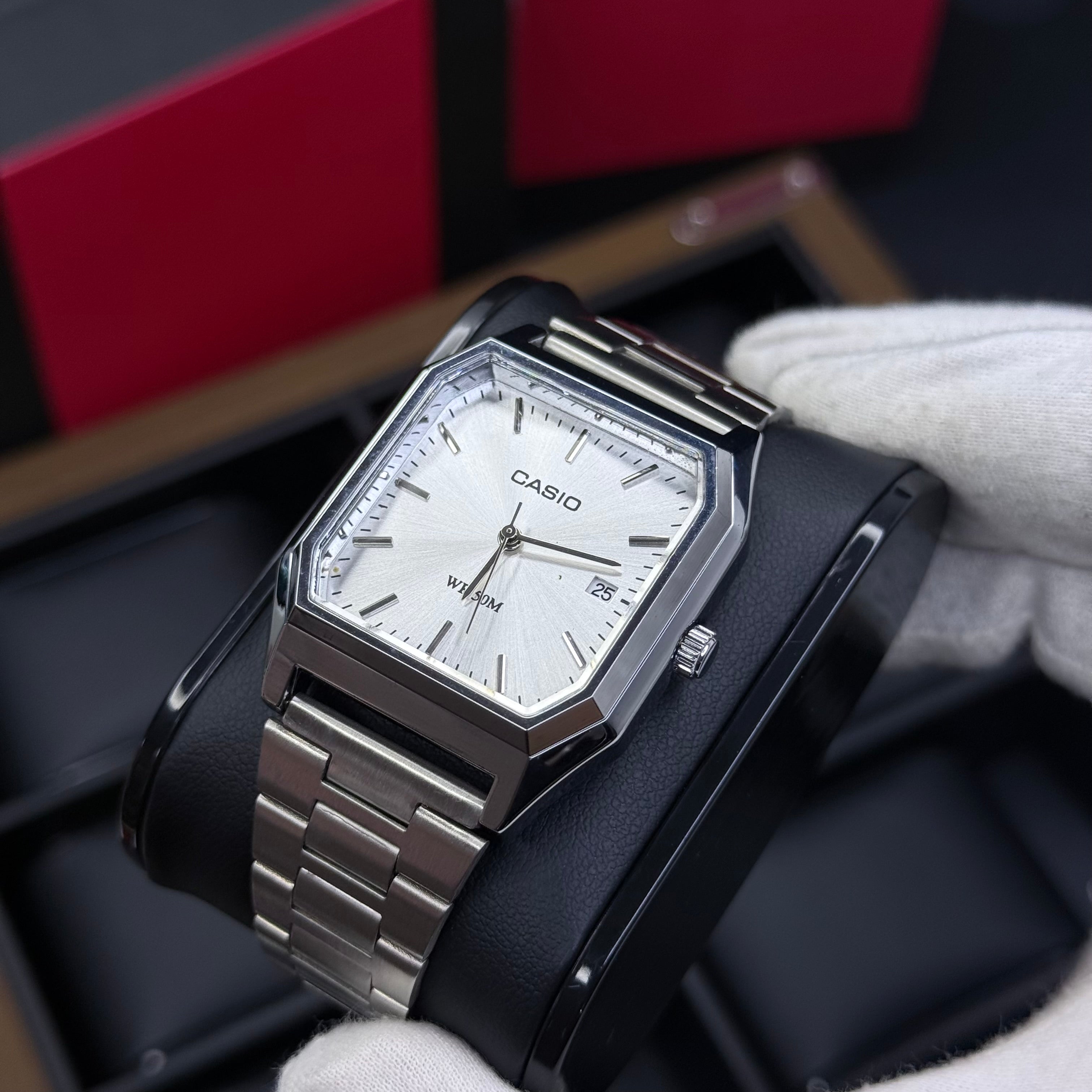 CASIO UNISEX RETRO VINTAGE RECTAGULAR ANALOGO-PB
