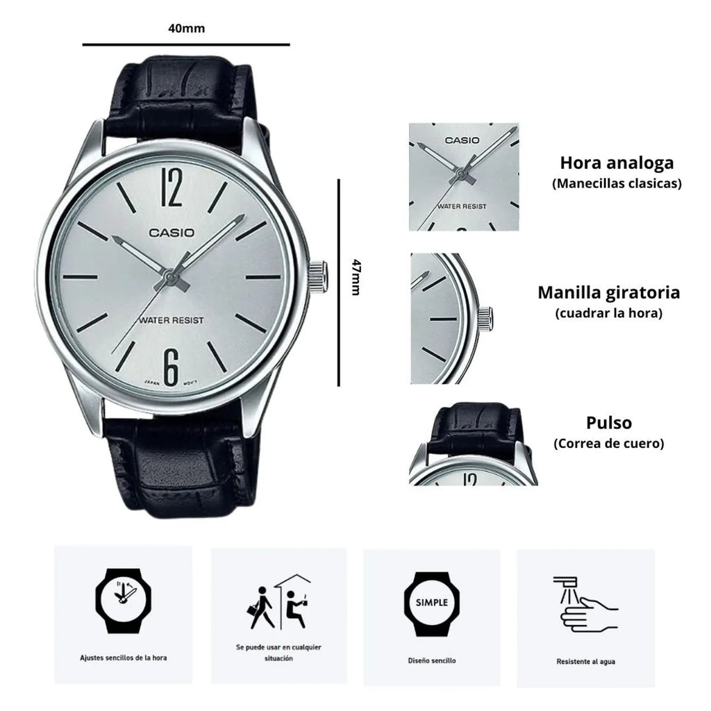 CASIO ORIGINAL PARA HOMBRE REF-MTP-V005L-7B